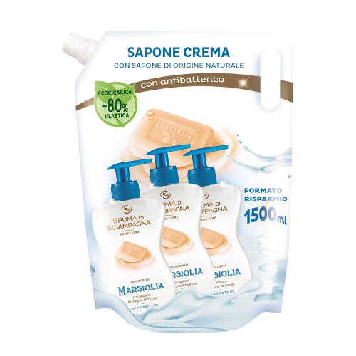 Spuma di Sciampagna šķidrās ziepes ar marseļas ziepēm 1.5L | Multum