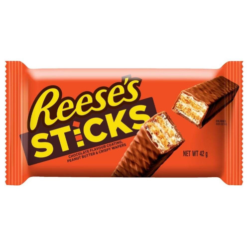 Reeses sticks vafele ar zemesriekstu sviestu un šokolādi 42g | Multum