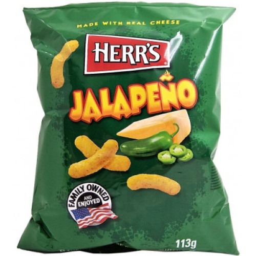 Herr's Jalapeno Curls kukurūzas uzkodas ar siera un jalapeno garšu 113g | Multum