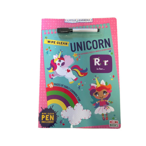 Unicorn aktivitāšu grāmata + izdzēšams marķieris | Multum