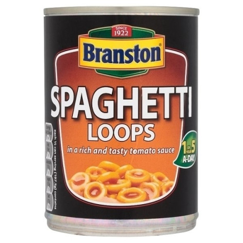 Branston spahetti makaronu riņķīši tomātu mērcē 395g | Multum