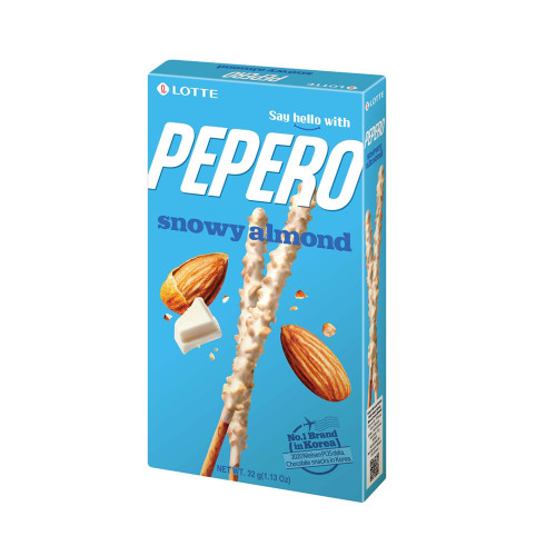 Lotte Pepero cepumu nūjiņas ar baltās šokolādes un mandeļu gabaliņu pārklājumu 32g | Multum