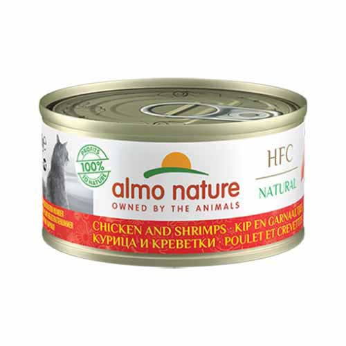 Almo Nature HFC papildbarība ar vistas gaļu un garnelēm kaķiem 70g | Multum