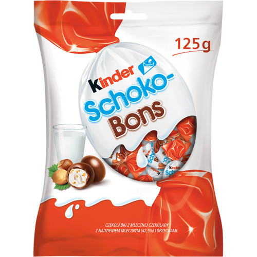 Kinder piena šokolādes konfektes ar piena krēma un lazdu riekstu pildījumu 125g | Multum