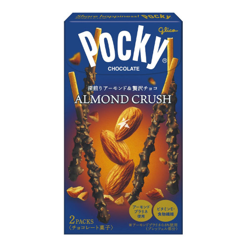 Pocky cepumu nūjiņas ar šokolādes garšas krēma un mandeļu gabaliņu pārklājumu 46g | Multum