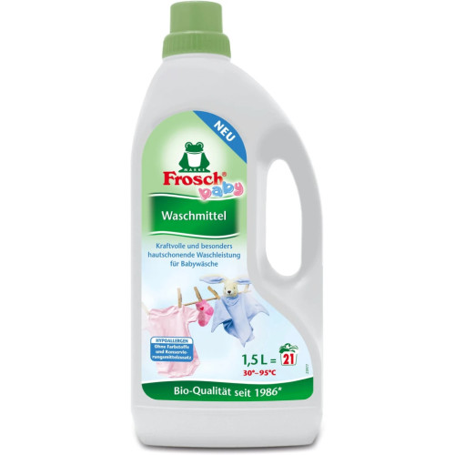 Frosch hipoalerģisks šķidrais veļas mazgāšanas līdzeklis zīdaiņu aģērba mazgāšanai 1.5L, 22x | Multum