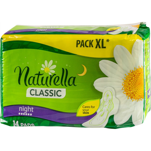 Naturella Classic higiēniskās paketes (Night) 14gab | Multum