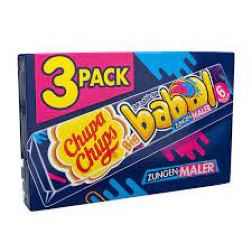 Chupa Chups Babol košļājamā gumija ar zilo aveņu garšu 3x27.6g | Multum