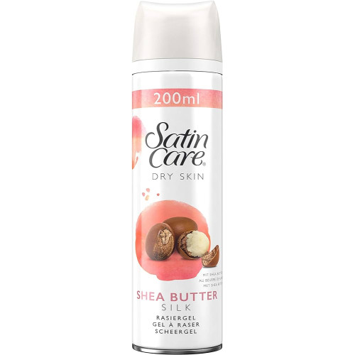 Gillette Satin Care skūšanās želeja ar šī sviestu, sausai ādai 200ml | Multum