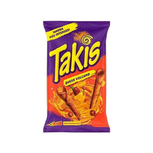 Takis Queso Volcano kukurūzas čipsi ar siera un čili garšu, 100g | Multum