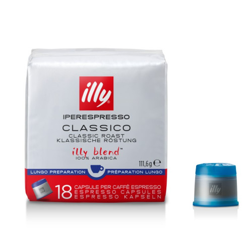 ILLY Iperespresso Lungo vidēji grauzdēta kafija kapsulās 18 gab. | Multum