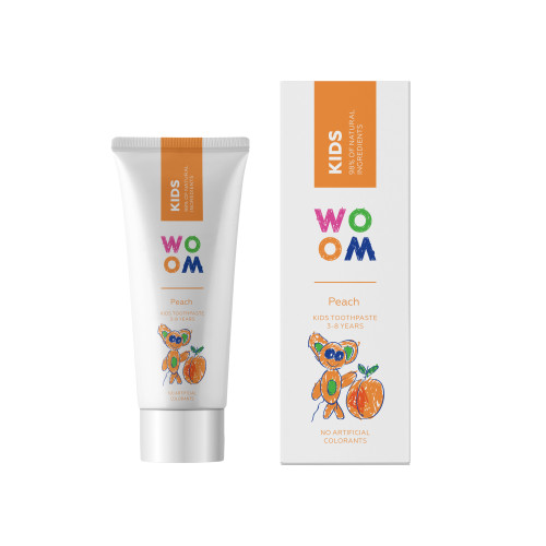 WOOM Kids Peach zobu pasta 3-8g 50ml | Multum