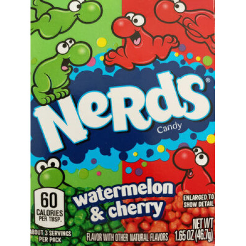 NERDS arbūzu un ķiršu garšas konfektes 46.7g | Multum