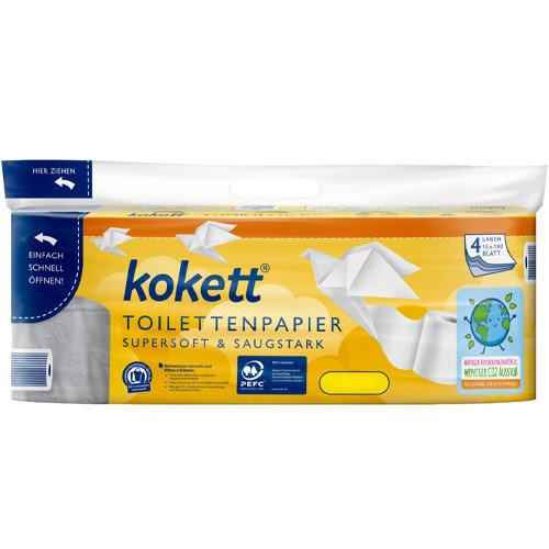 KOKETT 4 slāņu tualetes papīrs 10 ruļļi | Multum