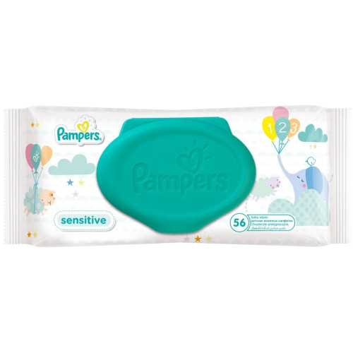 PAMPERS Sensitive Protect mitrās salvetes 56gab | Multum