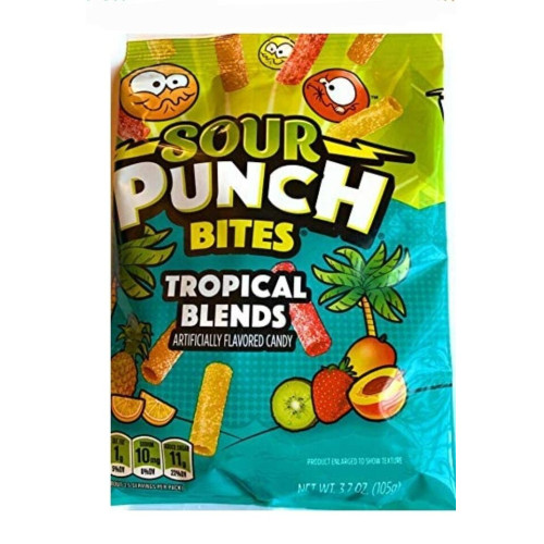 SOUR PUNCH Tropical Blends bites košļājamās konfektes 105g | Multum