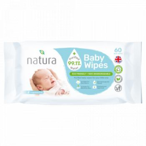 NATURA Baby mitrās salvetes 60gab | Multum