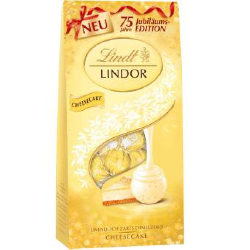 LINDT šokolādes konfektes ar siera kūkas garšas pildījumu 137g | Multum