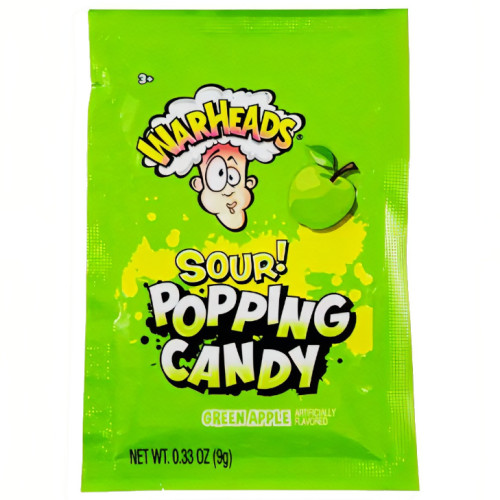 WARHEADS Sour Green Apple sprāgstošās konfektes 9g | Multum