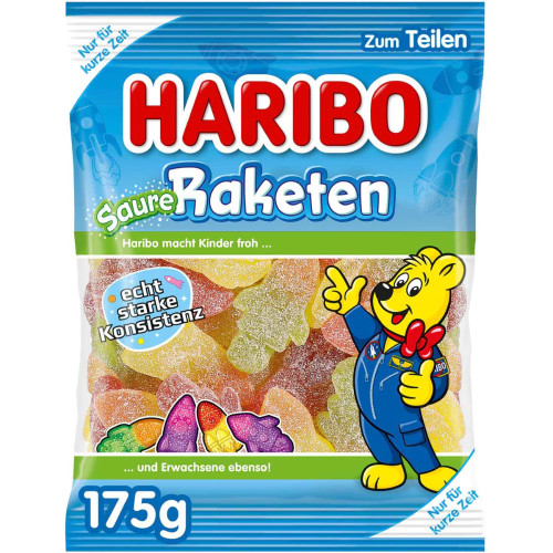 HARIBO Sauer Raketen želejas konfektes 175g | Multum