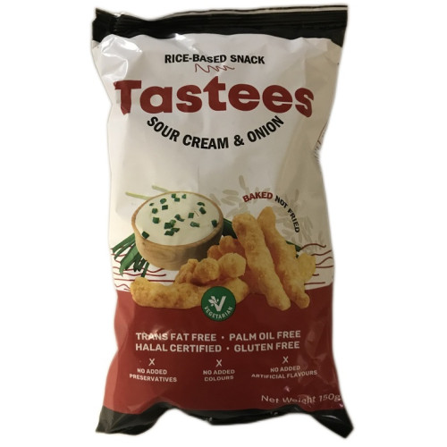 TASTEES Sour Cream & Onion uzkodas 150g | Multum