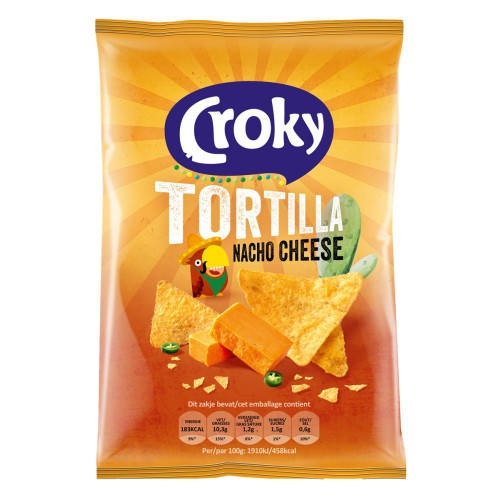 CROKY Tortilla Nacho Cheese  kukurūzas čipsi 40g | Multum