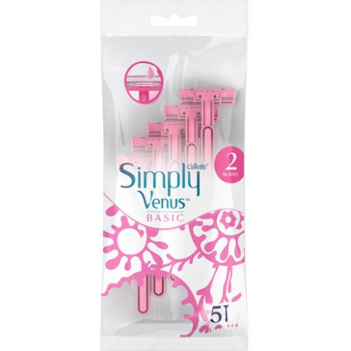 GILLETTE Simply Venus 2 vienreizlietojami skuvekļi 5gab | Multum