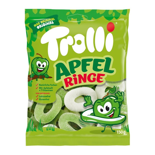 TROLLI ābolu želejas konfektes 150g | Multum