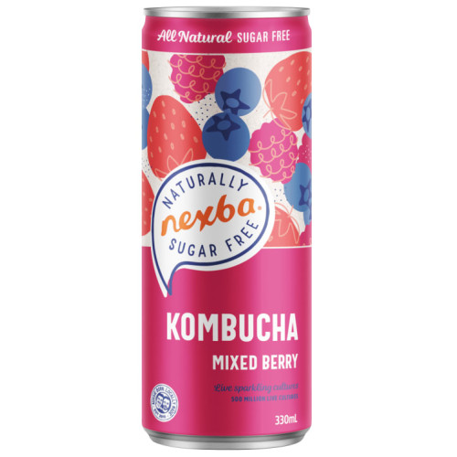 NEXBA UK Mixed Berry Kombucha dzēriens 330ml | Multum