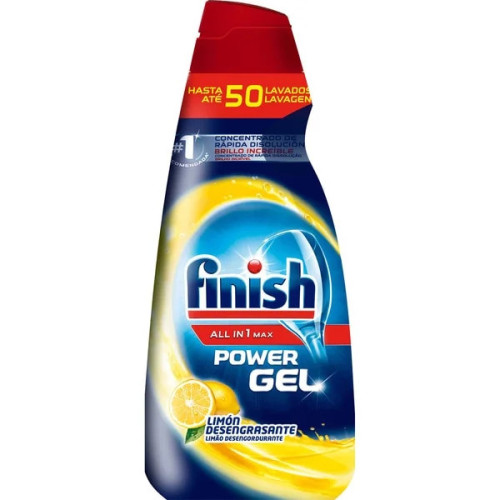 FINISH Allin1 Max Power Lemon mazgāšanas gēls trauku mašīnām (50x) 1L | Multum