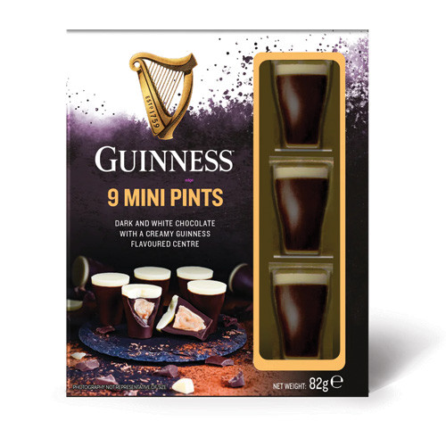 GUINNESS Mini Pints Šokolādes konfektes ar Guinness krēma pildījumu (9) 82g | Multum