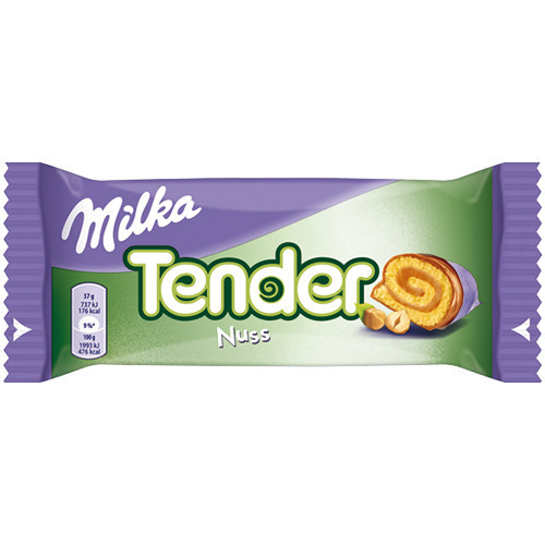 MILKA Tender Nuss rullete ar riekstu krēmu 37g | Multum