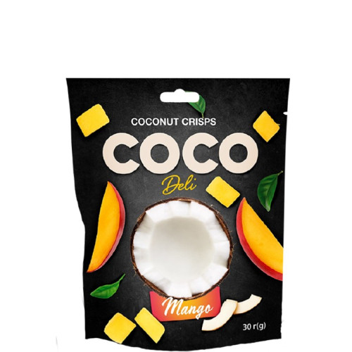 COCO DELI kokosriekstu čipsi ar mango garšu 30g | Multum