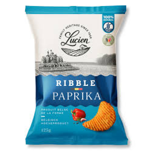 Lucien Ribble kartupeļu čipsi, rievoti ar paprikas garšu 125g | Multum