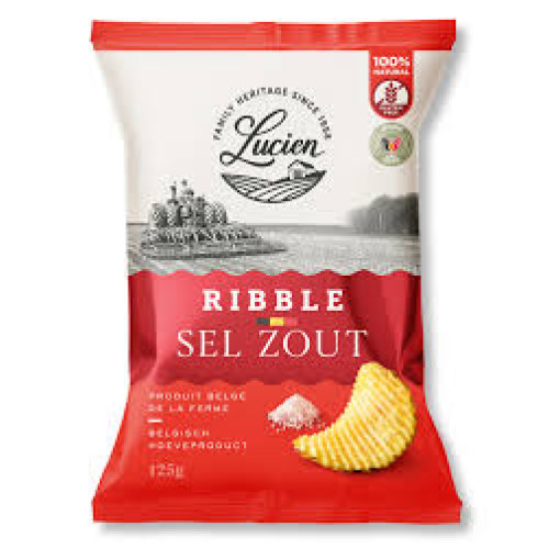 Lucien Ribble kartupeļu čipsi, rievoti ar sāli 125g | Multum