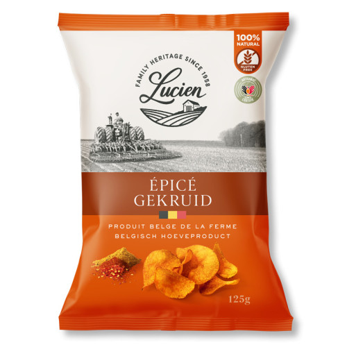 Lucien Classic kartupeļu čipsi, pikantie 125g | Multum