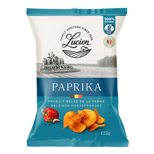 Lucien Classic kartupeļu čipsi ar paprikas garšu 125g | Multum