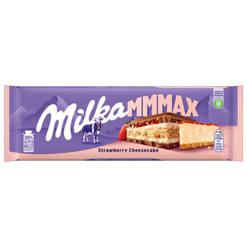 MILKA Strawberry Cheesecake šokolādes tāfelīte 300g | Multum