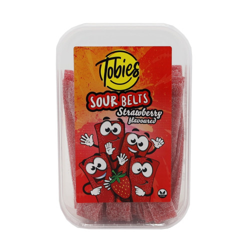 TOBIES Strawberry Belts želejas konfektes 200g | Multum