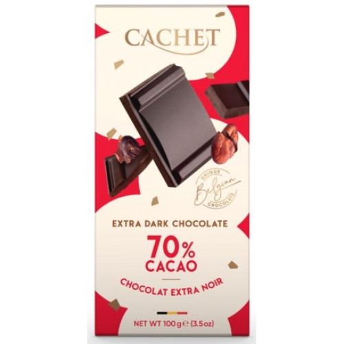 CACHET 70% Tumšās šokolādes tāfelīte 100g | Multum