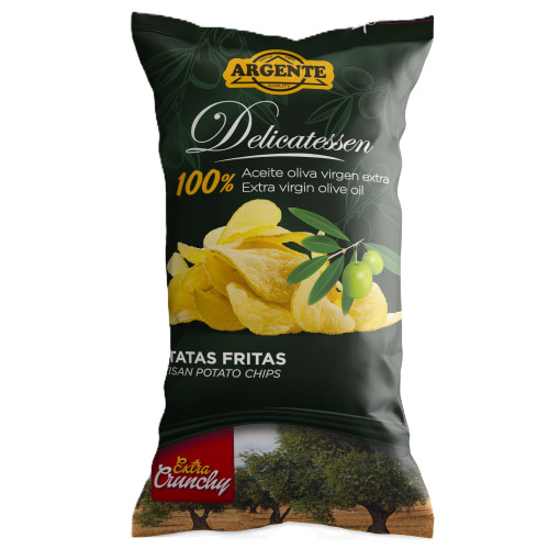 PAPAS ARGENTE “Delicatessen” kartupeļu čipsi ar augstākā labuma pirmā spieduma olīveļļu 160g | Multum