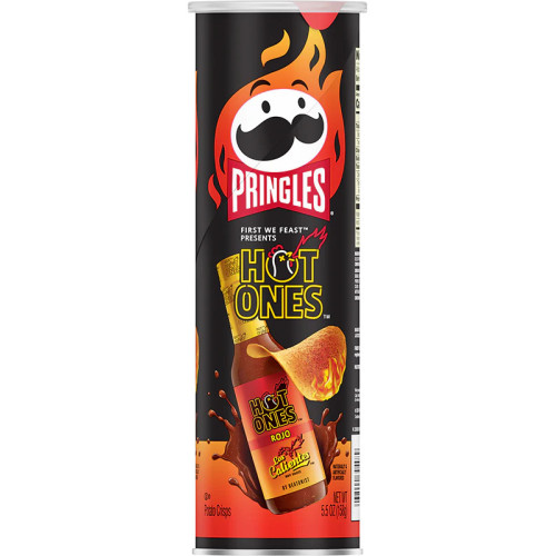 PRINGLES Hot Ones Rojo mērces garšas kartupeļu čipsi 158g | Multum