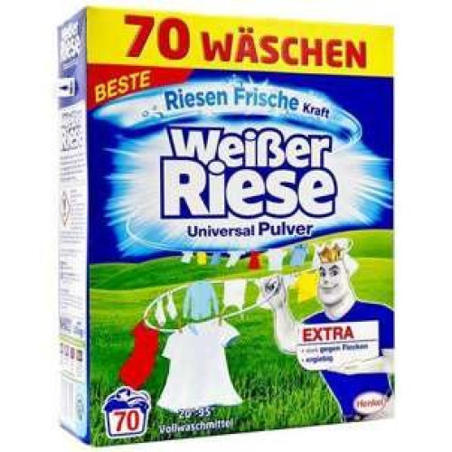 Weisser Riese universāls pulveris baltai un krāsainai veļai x70 3.85kg | Multum