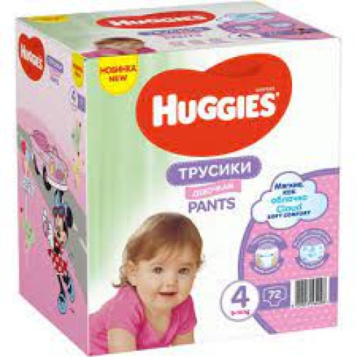 Huggies Pants Girl 4 (9-14kg) biksītes meitenēm 72gb. | Multum