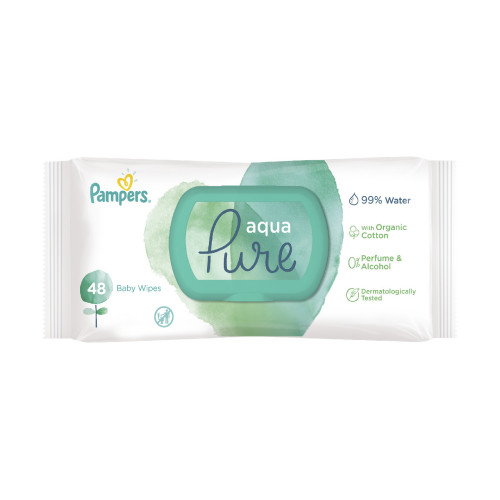 Pampers aqua pure mitrās salvetes 48gb | Multum