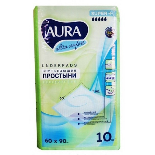 AURA Ultra Comfort vienreizlietojamie paladziņi 60x90cm 10gb | Multum