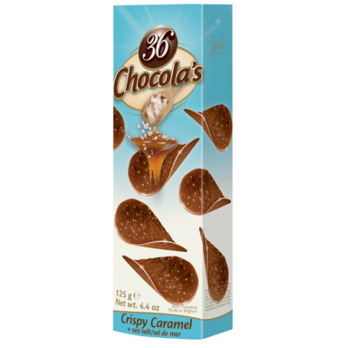 Chocolas Crispy karameļu un jūras sāls šokolādes čipsi 125g | Multum