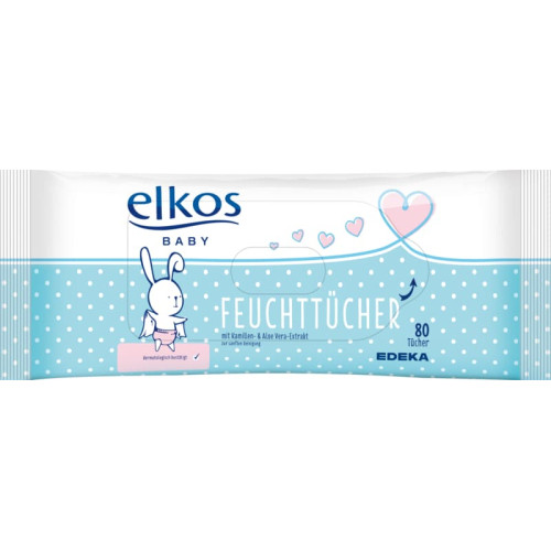 Elkos Baby Kamillen & Aloe Vera mitrās salvetes x160 | Multum