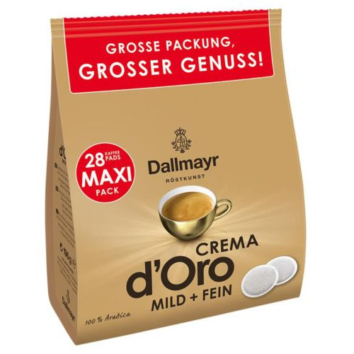 Dallmayr Crema d'Oro Mild & Fein Pads kafijas spilventiņi x28 196g | Multum
