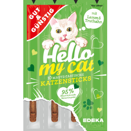 G&G Hello My Cat Gardumi kaķiem - jēra/tītara gaļas rullīši  x10 50g | Multum